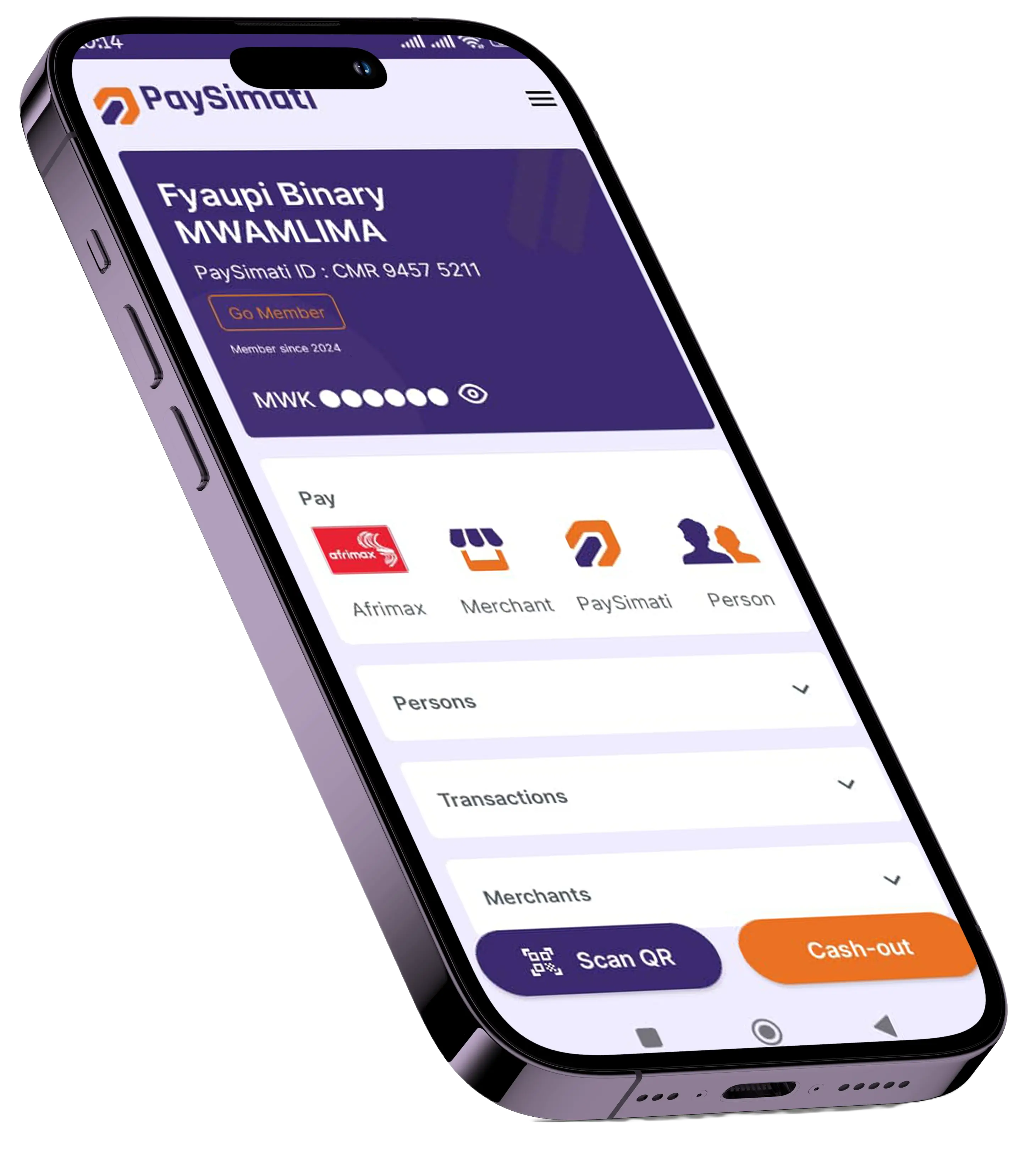 PaySimati mobile app