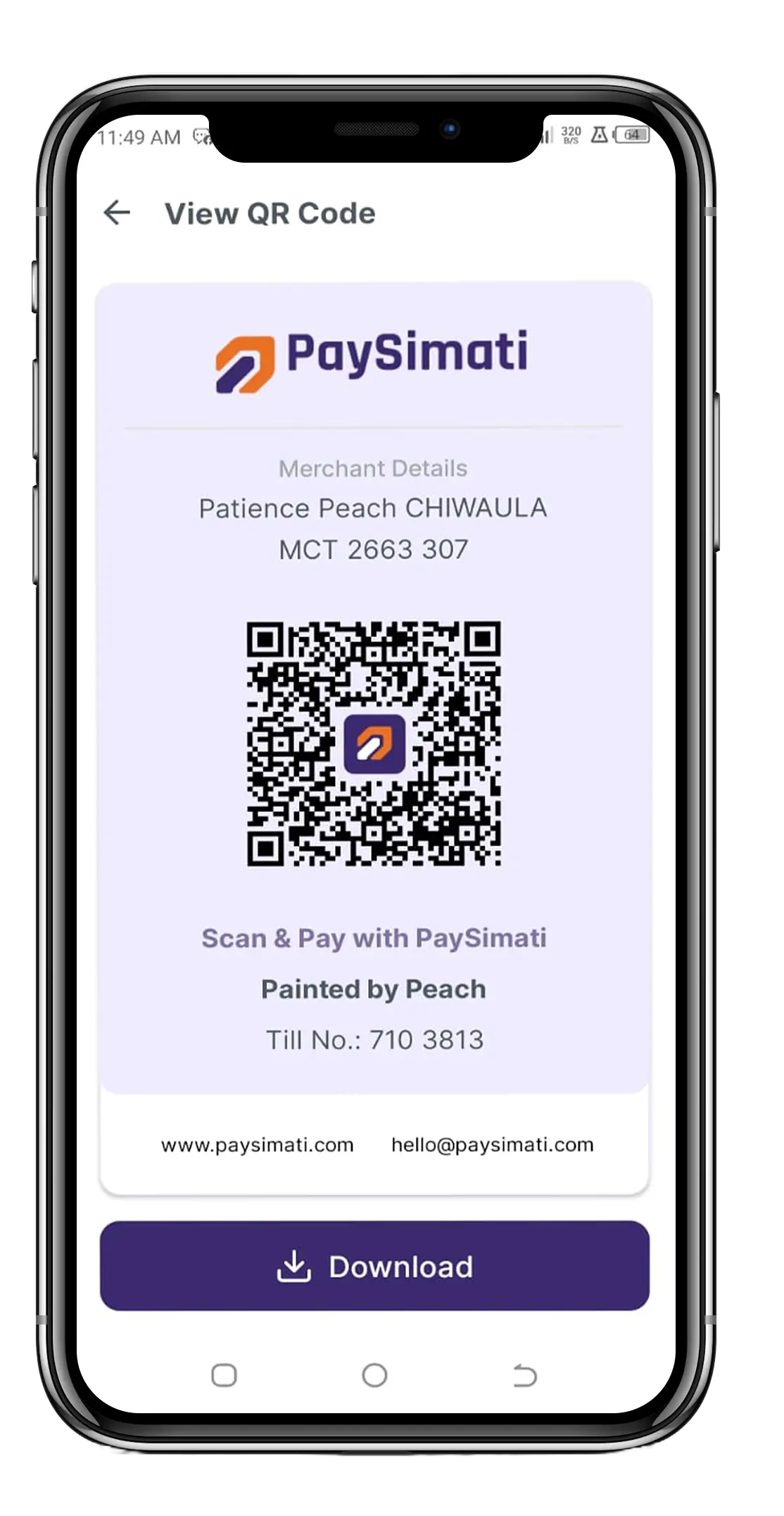 Merchant accepting PaySimati payment